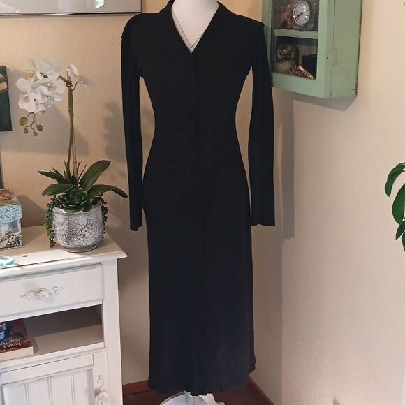Alexis Lamontagna Dark Gray Midi Length Sweater Dress - Picture 1 of 11